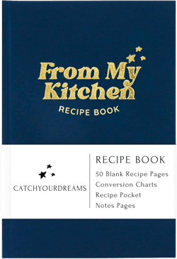 CATCHYOURDREAMS Blank Recipe Book - Keepsake Gift - Hardcover Family Heirloom Recipe Book to Write Your Own Recipe (Navy Blue)
