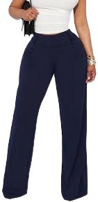 Fashion Nova Women's Late To The Meeting Wide Leg Trouser Pants