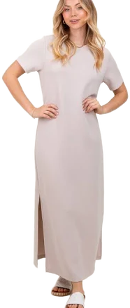 PinkBlush Maternity Basic Side Slit Midi Dress