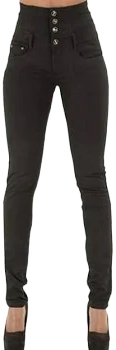 Yidarton Women's Retro Casual High Waist Slim Skinny Stretchy Butt Lifting Jeans with Buttons Denim Trousers Pants (Black, S)