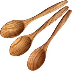 3 PCS Olive Wood Spoon, 7 Inch Wooden Spoons for Eating, Small Pointed Wooden Soup Spoons Set for Mixing Stirring, Handmade Wooden Tablespoon Dining Spoons for Coffee,Honey,Tea,Rice,Cereal,Dessert Olive A