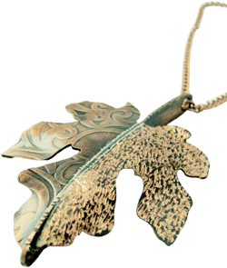 Modern Copper Fig Leaf Necklace