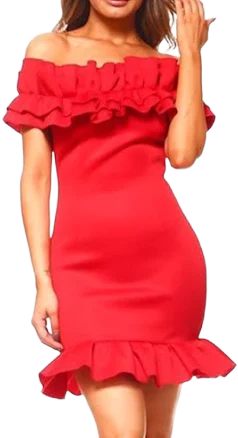 Off Shoulder Ruffle Dress