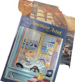 American Artists Magazines from 1970s - Vintage Art Magazines with Full Color and Sepia Pages with Vintage Ads