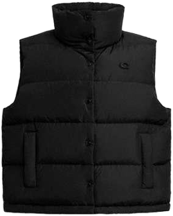 COACH Women's Black Puffer Jacket Vest