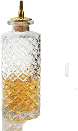 SuproBarware Bitters Bottle - Diamond Bitter for Cocktail, 5.8oz / 170ml, Glass Dashes With Zinc Alloy Dasher Top - NKJP0001