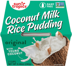 Sun Tropics Coconut Milk Rice Pudding Snack, Original, Gluten Free, Dairy Free, Vegan, Low Sugar, Non-GMO, Ready-to-Eat, 8.46 Oz (Pack of 6)