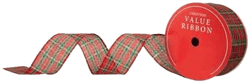 Red & Green Plaid Wired Edge Ribbon