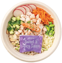 Weet & Spicy Shrimp Poke Bowl with Quinoa Brown Rice