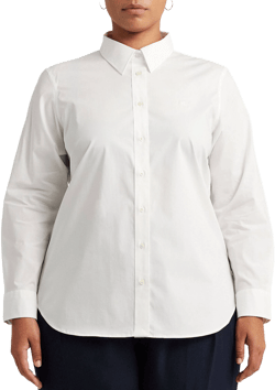 LAUREN Ralph Lauren Women's Plus-Size Easy Care Cotton Shirt