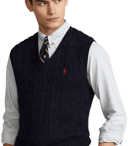 Ralph Lauren Men's Cable-Knit Cotton Sweater Vest