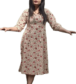 Fledgling Wings Floral Print A-Line Dress
