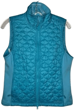 L.L. Bean Blue Quilted Full Zip Sleeveless Puffer Vest