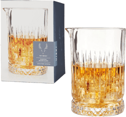 Viski Pedestal Crystal Cocktail Mixing Glass Perfect for Manhattan, Martini, Old Fashioned, Whiskey Sour, Negroni, Bartender Tools, Bartending Supplies, Home Bar Accessories, 23 oz, Set of 1 Classic