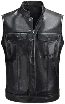 Men's Trendy Leather Zipper Button Motorcycle Vest