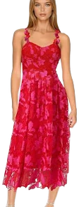 ONE33 SOCIAL Women's Athena Sleeveless Lace Midi Dress