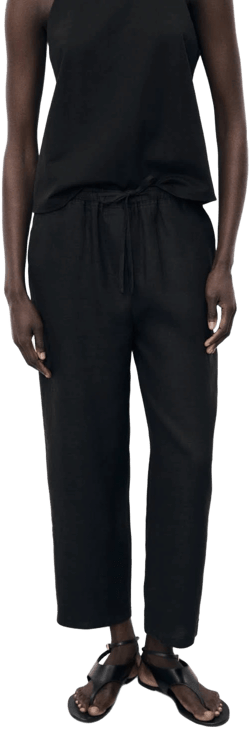 MANGO Women's Linen Drawstring Pants
