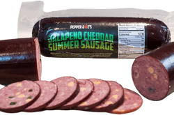 Pepper Joe’s Jalapeno Cheddar Summer Sausage – Slow Smoked Spicy Summer Sausage with Jalapeno Peppers, Cheddar Cheese, and Premium Midwestern Meat– 12 Ounces (2 Pack)