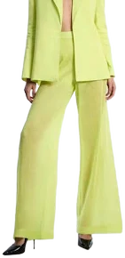 BCBGMAXAZRIA Women's Airy Sheer Textured Wide-Leg Pants