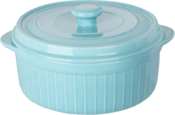 HAOTOP 2-Quart Ceramic Deep Casserole Dish with Lid, Ceramic Baking Dishes, Oven Safe (Turquoise)
