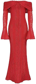 House of CB Belle Off-the-Shoulder Lace Mermaid Gown