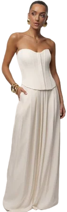 JLUXLABEL Clara Pleated Wide Leg Trousers