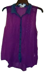 Women's Dream Out Loud By Selena Gomez Sheer Button-up Blouse Size Xl