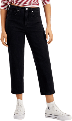 Style & Co Women's. Petite High-Rise Vintage-Classic Mom Jeans Washed
