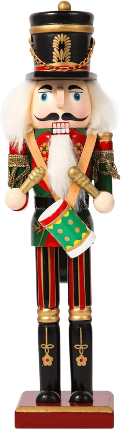 Christmas Nutcracker Ornament,12 inch Traditional Painted Wooden Nutcracker Soldier Doll, Nutcracker Figures Holiday Party Tabletop Christmas Decorations(The Drummer)
