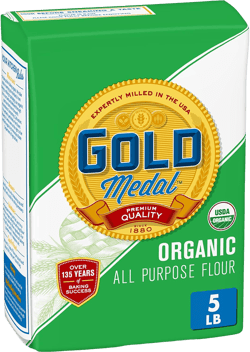Gold Medal Organic Unbleached All Purpose Flour, Baking Flour, 5 lb Bag 80 Ounce (Pack of 1)