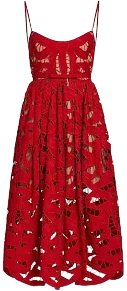Self Portrait Bow Embroidered Midi Dress