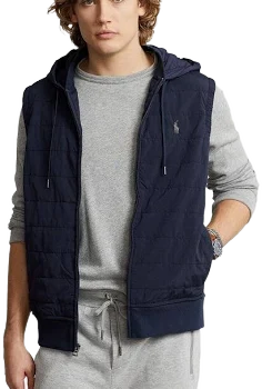 Polo Ralph Lauren Men's Full-Zip Quilted Panel Hooded Vest