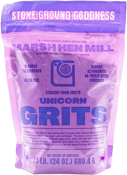 Marsh Hen Mill Unicorn Organic Grits – Stone Ground Heirloom Blend of Pink Corn | Old-Fashioned Corn Grits | Gluten-Free & No Additives | Pure All-Natural Corn | 24 oz (Pack of 1)