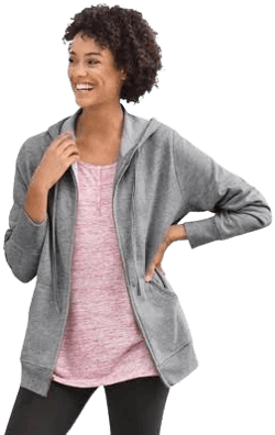 Woman Within Plus Size Zip Front Tunic Hoodie