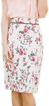 Gathered Waist Floral Pencil Skirt