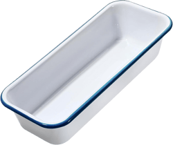 Webake Large Enamel Bread Pan, Long Banana Bread Loaf Pan for Baking, Non-Stick Rectangle Cake Pan Enamelware White 12 x 4.5 Inches