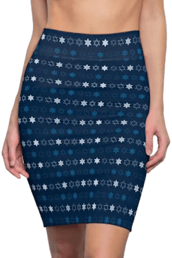 Menorah Hanukkah Pencil Skirt
