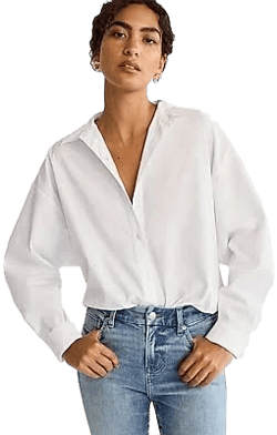 Women's Stretch Cotton Poplin Boyfriend Shirt