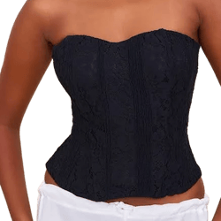Lace Boned Bandeau Corset Top