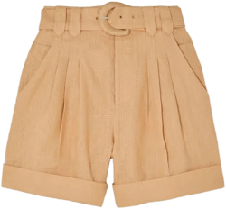 Farm Rio Women's Belted Pleated Linen Shorts