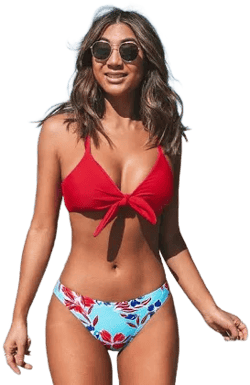 Cupshe Women's Floral Print Low-Waisted Bikini Set