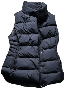Athleta Black Quilted High Collar Sleeveless Vest