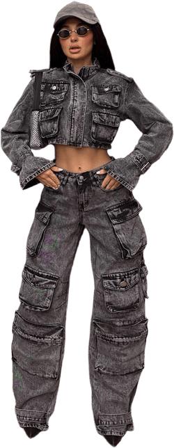 Fashion Nova Billie Low Slung Cargo Jeans