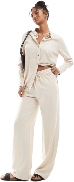 JDY wide leg linen mix pants
