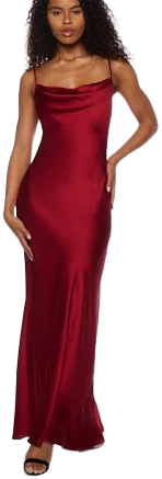 B. Darlin Juniors' Sleeveless Satin Maxi Dress