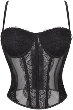 Sexy Lace Bustier Corset Top with Cups