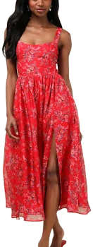 Lulus Sleeveless Floral Midi Dress