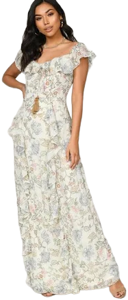 Layna Floral Ruffle Maxi Dress