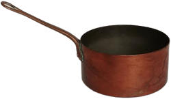 Vtg Copper Sauce Pan with Brass Handle