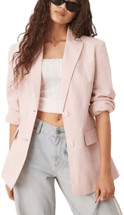 ASOS Design Molded Hips Linen Blend Blazer